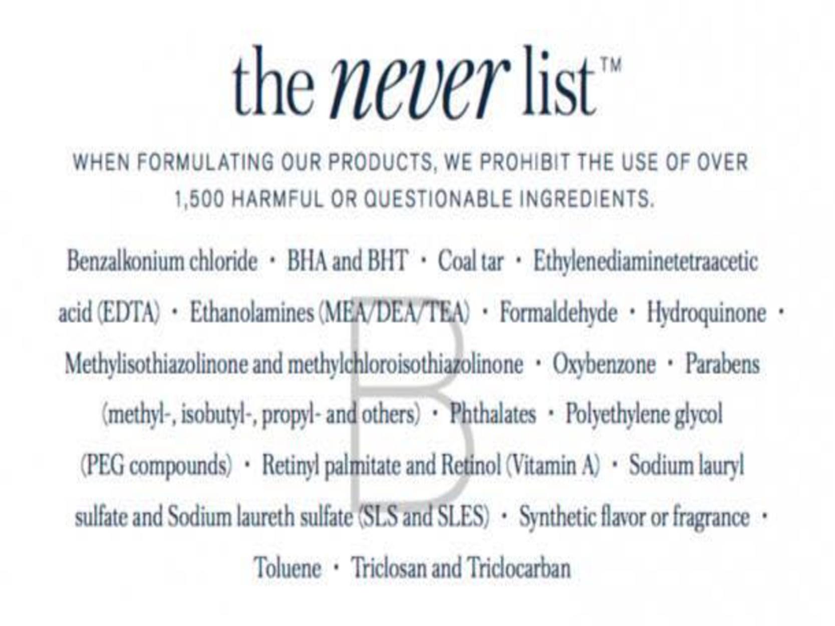 THE NEVER LIST